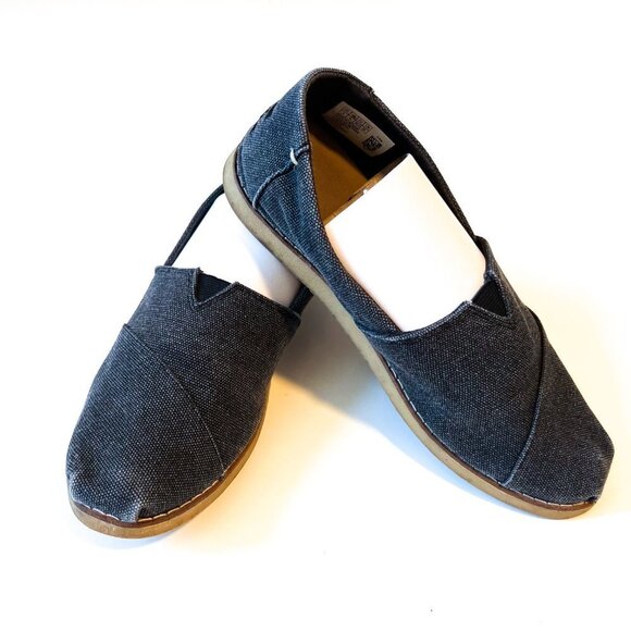TOMS Alpargata Crepe 10010930 Black Washed Canvas Size 8 - Picture 2 of 10